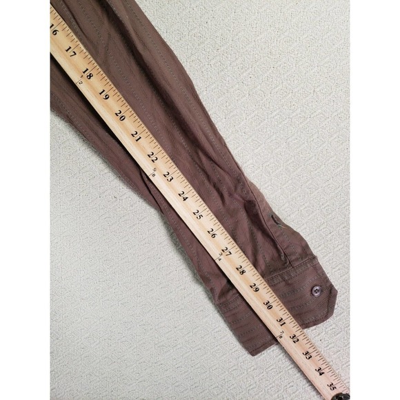 Fossil Shirt Mens Small Cotton Blend Button Up Lightweight Collared Brown - Picture 8 of 12